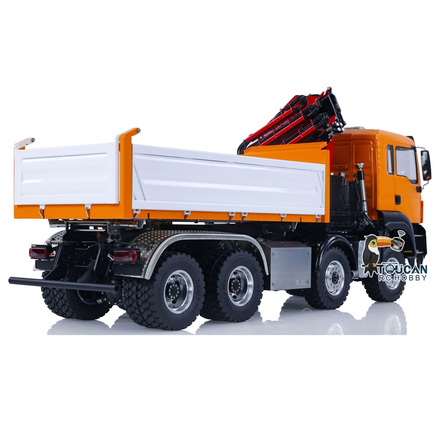 LESU 1/14 RC Hydraulic Dump Truck 8X8 Remote Controlled Crane Dumper Tipper Toy Cars Ready to Run DIY Hobby Model