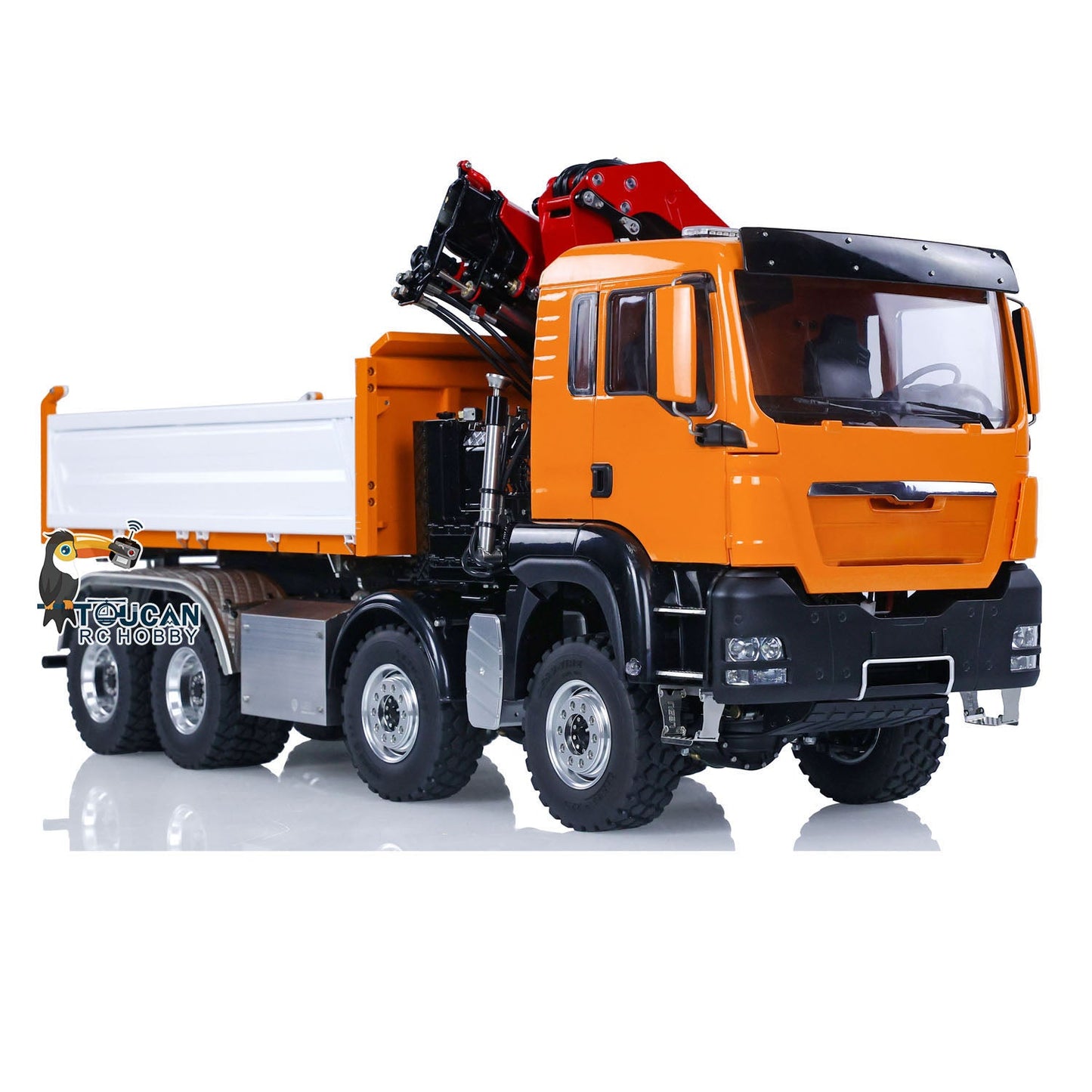 LESU 1/14 RC Hydraulic Dump Truck 8X8 Remote Controlled Crane Dumper Tipper Toy Cars Ready to Run DIY Hobby Model