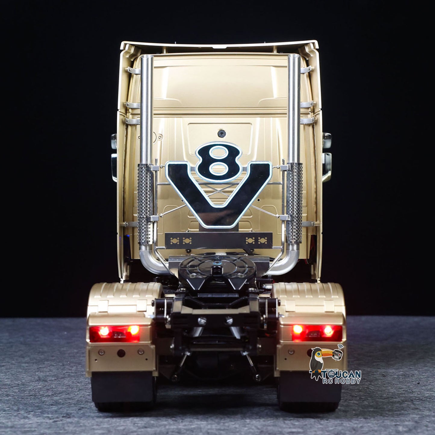 TOUCAN 1/14 Remote Control Tractor Truck 4X2 TAMIYA Chassis 56379 3Speed Gearbox Flowing Water Light Smoke Unit ST8 Radio RTR