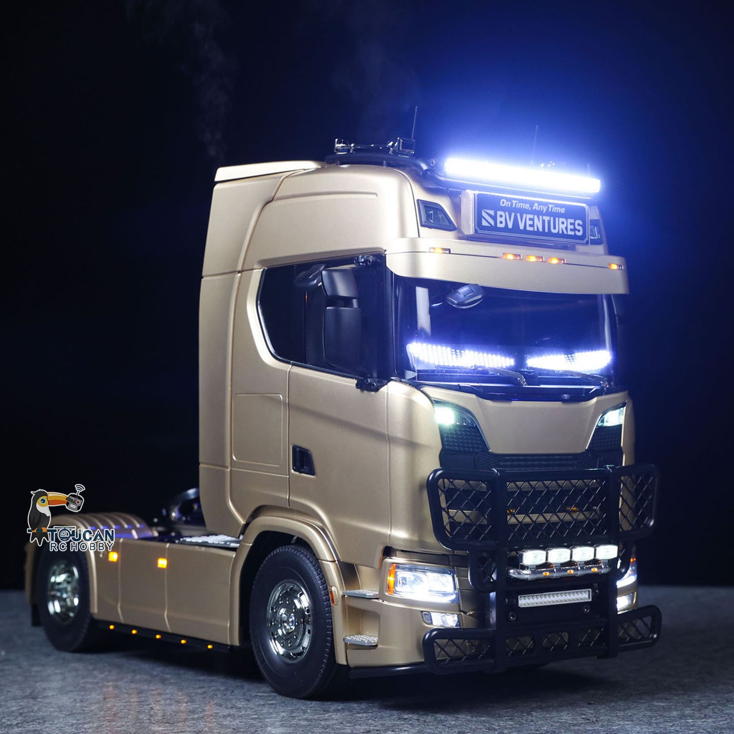 TOUCAN 1/14 Remote Control Tractor Truck 4X2 TAMIYA Chassis 56379 3Speed Gearbox Flowing Water Light Smoke Unit ST8 Radio RTR