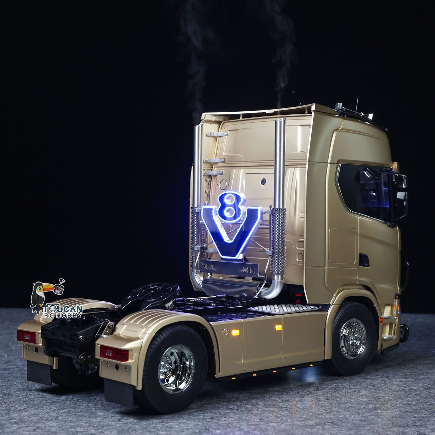 TOUCAN 1/14 Remote Control Tractor Truck 4X2 TAMIYA Chassis 56379 3Speed Gearbox Flowing Water Light Smoke Unit ST8 Radio RTR