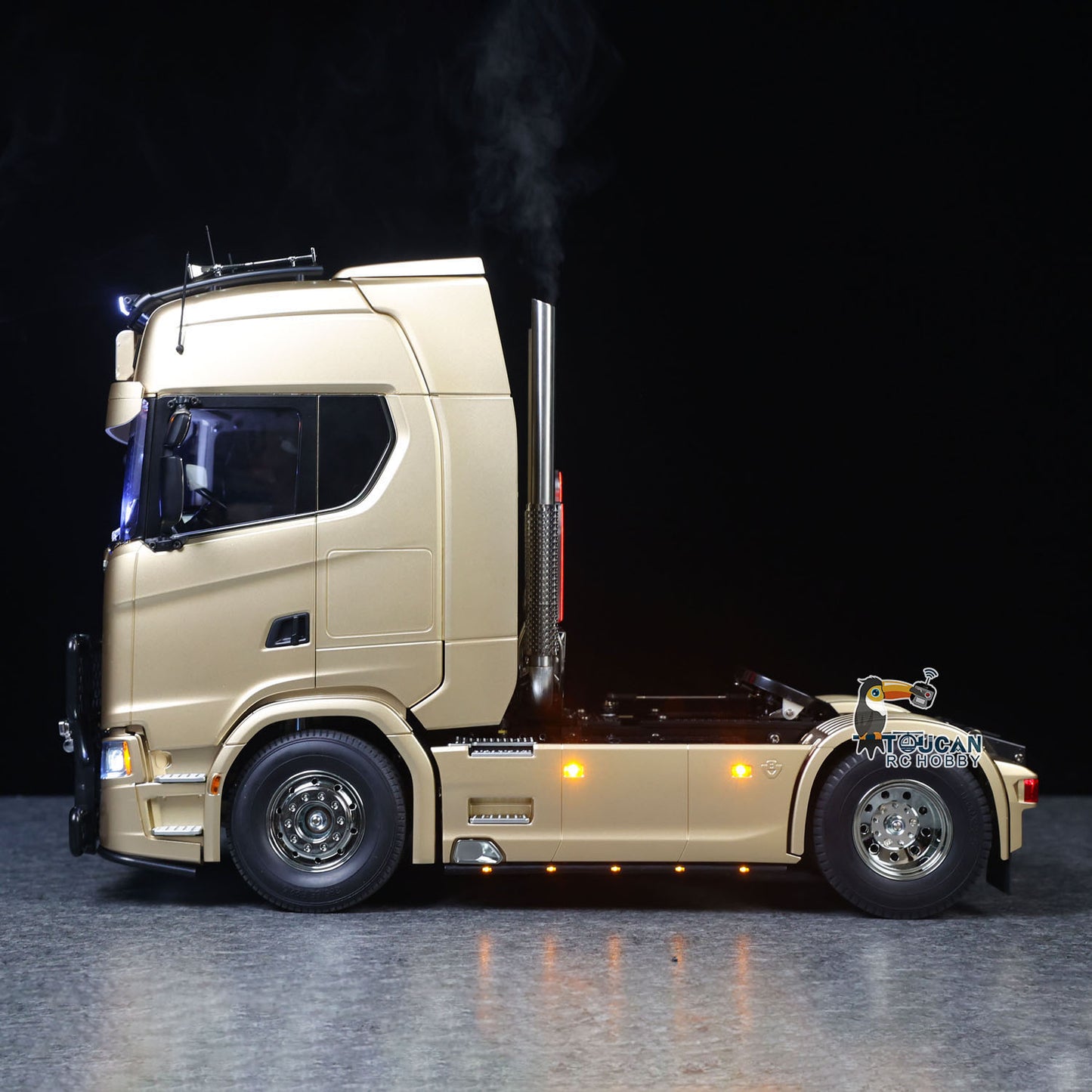 TOUCAN 1/14 Remote Control Tractor Truck 4X2 TAMIYA Chassis 56379 3Speed Gearbox Flowing Water Light Smoke Unit ST8 Radio RTR