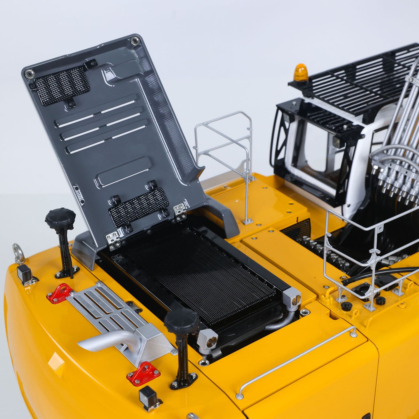 LESU Dual Pumps 1/14 RC Hydraulic Excavator LR956 Remote Control Metal 3 Arms Digger Model 4+3CH Valve Light Brushless Motor GPS without Radio System