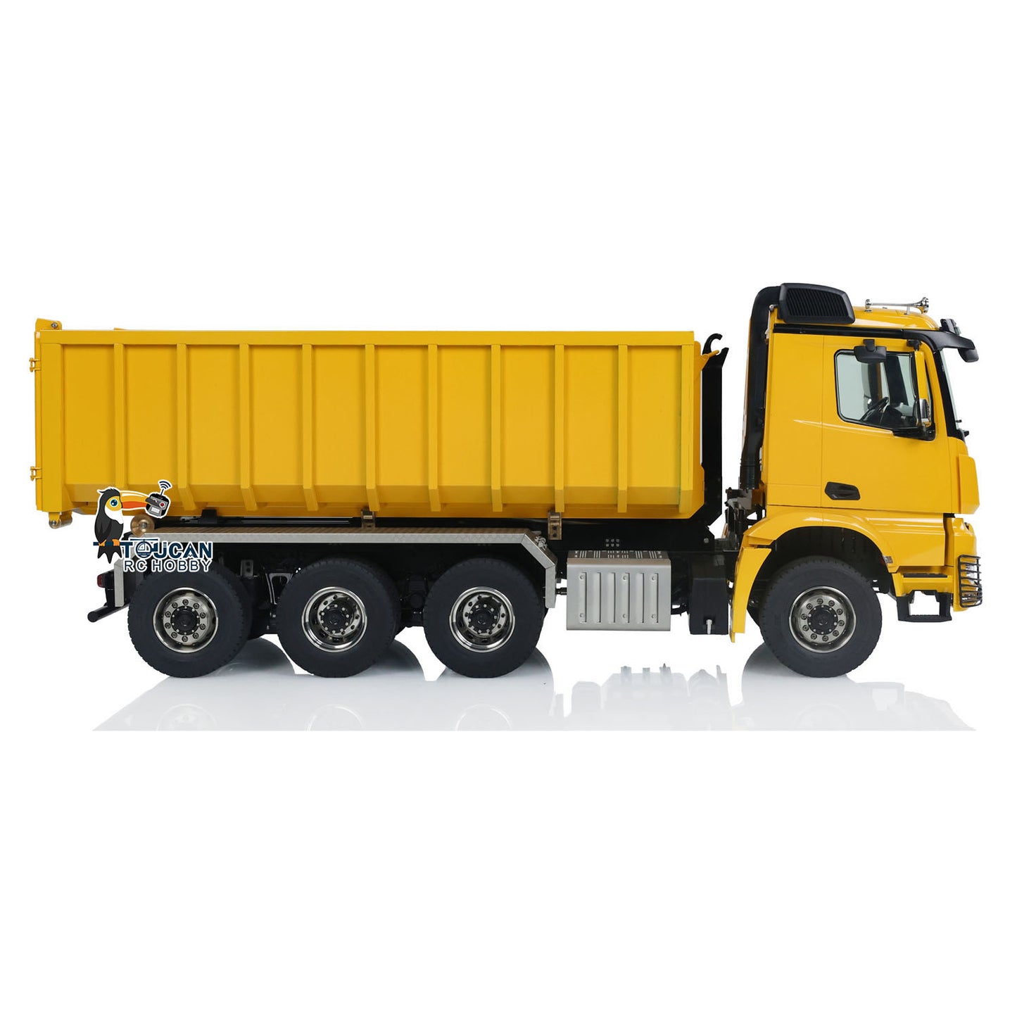 1/14 8x8 RC Hydraulic Dumper Car Roll On Full Dump Rear Axle Steering with U-shaped High Short Standard Bucket Timber Flatbed