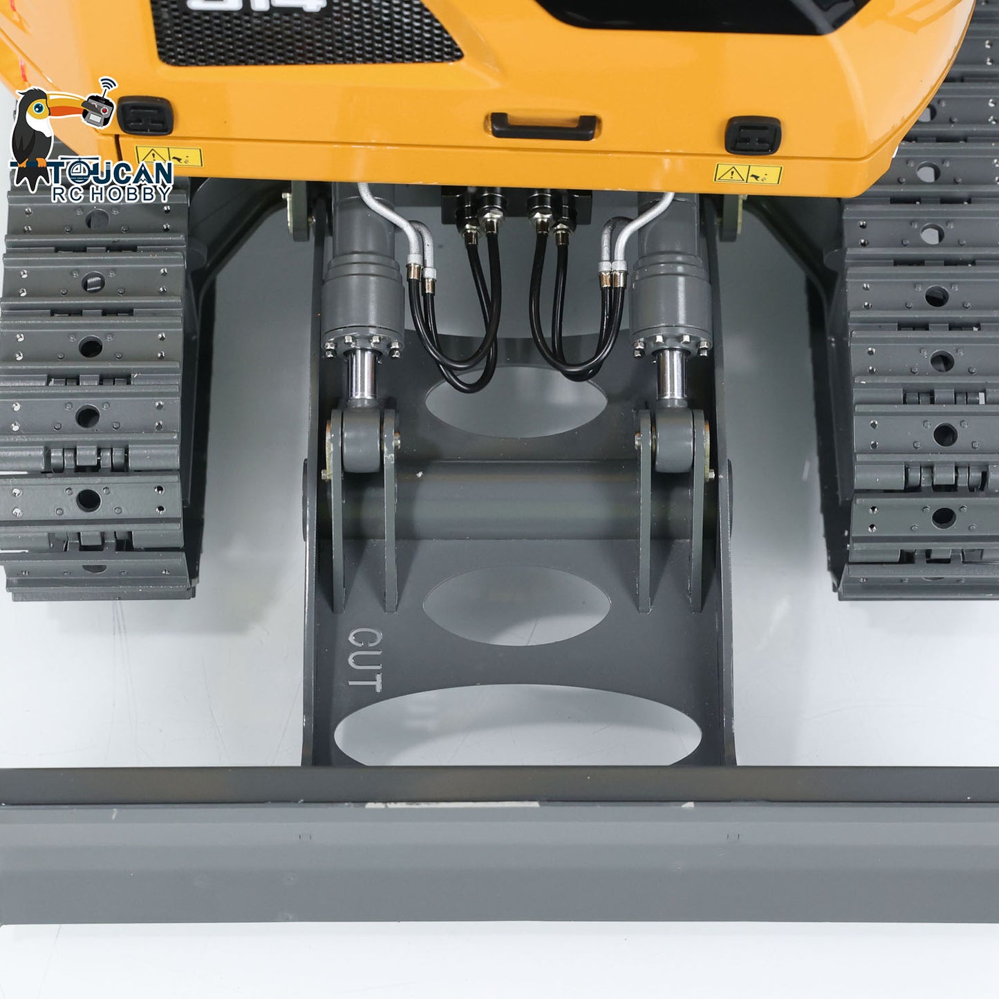 CUT Model 1/14 RC Hydraulic Excavator 914 5CH Valve Metal Remote Control Digger Warning Light Flysky ST8 Radio Sound System