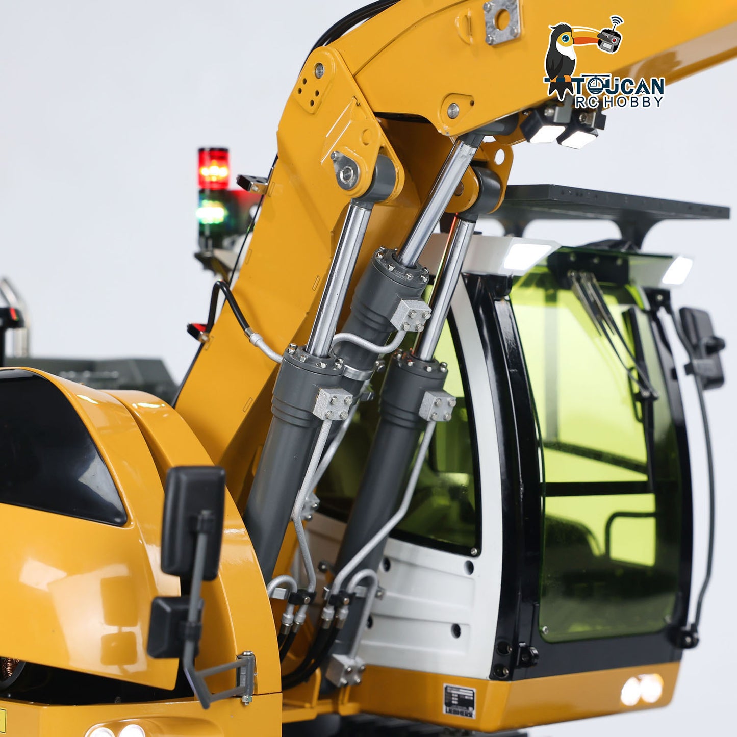 CUT Model 1/14 RC Hydraulic Excavator 914 5CH Valve Metal Remote Control Digger Warning Light Flysky ST8 Radio Sound System