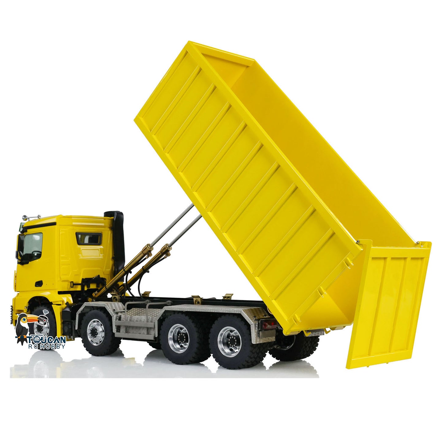 LESU 8x8 1/14 Hydraulic RC Dump Truck Remote Controlled Roll On/Off Metal Waste Bin Tipper Simulation Cars Hobby Models