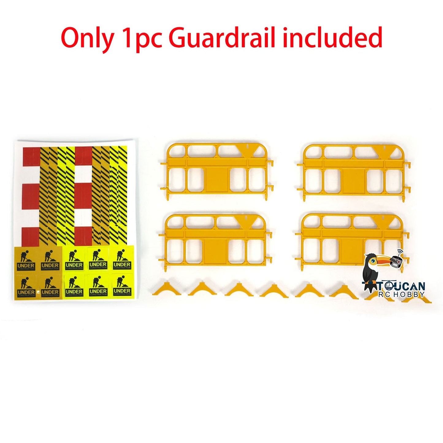 Plastic Traffic Sign Guardrail Traffic Barrier Cones Crash Bucket Decorative Plastic Part for 1/14 RC Construction Vehicles Remote Control Car