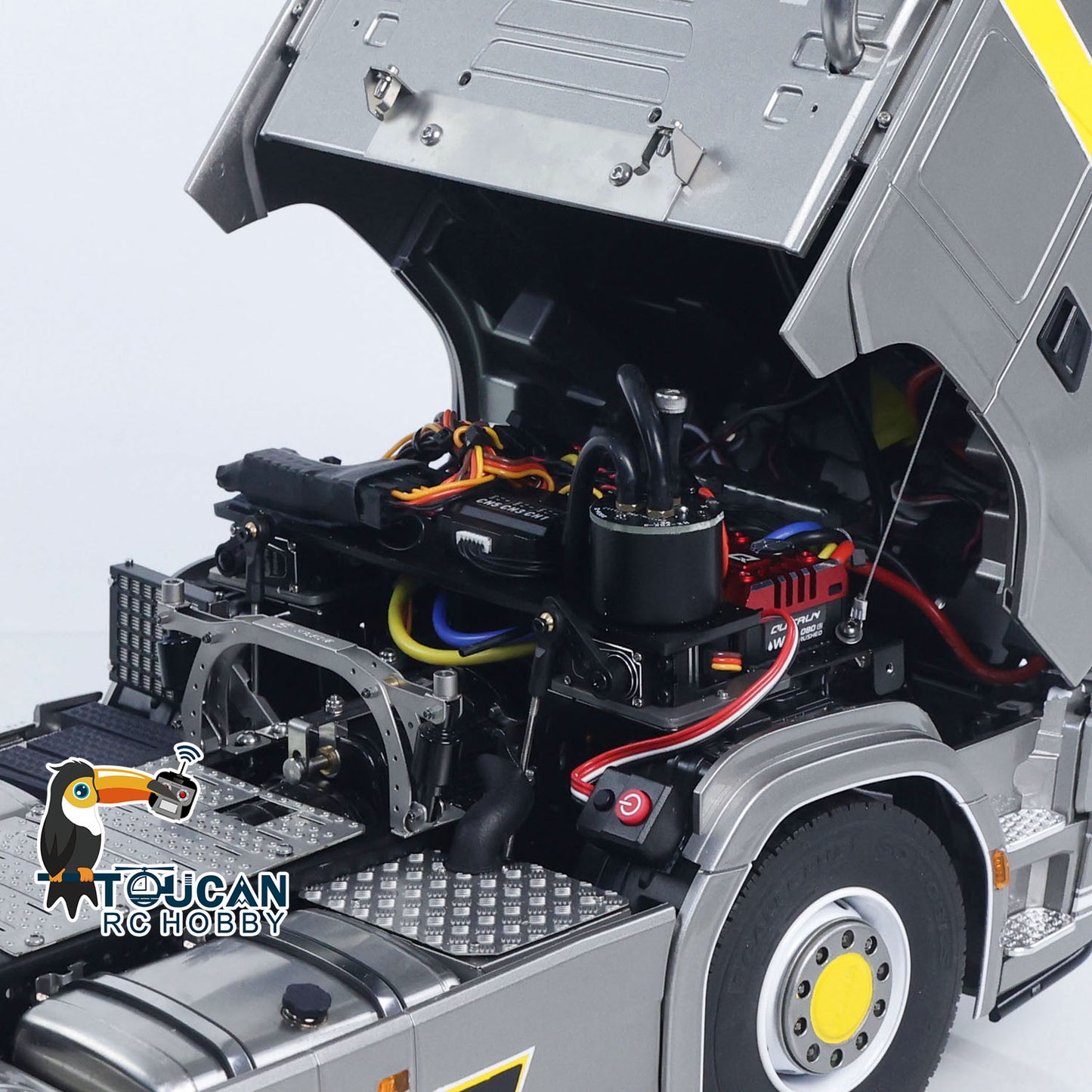 TOUCAN 1/14 RC Tractor Truck 770S RTR 3Speed Lorry 6X6 Metal Chassis Axle Locks Smoke Sound Light Chassis Suspension ST8 Battery