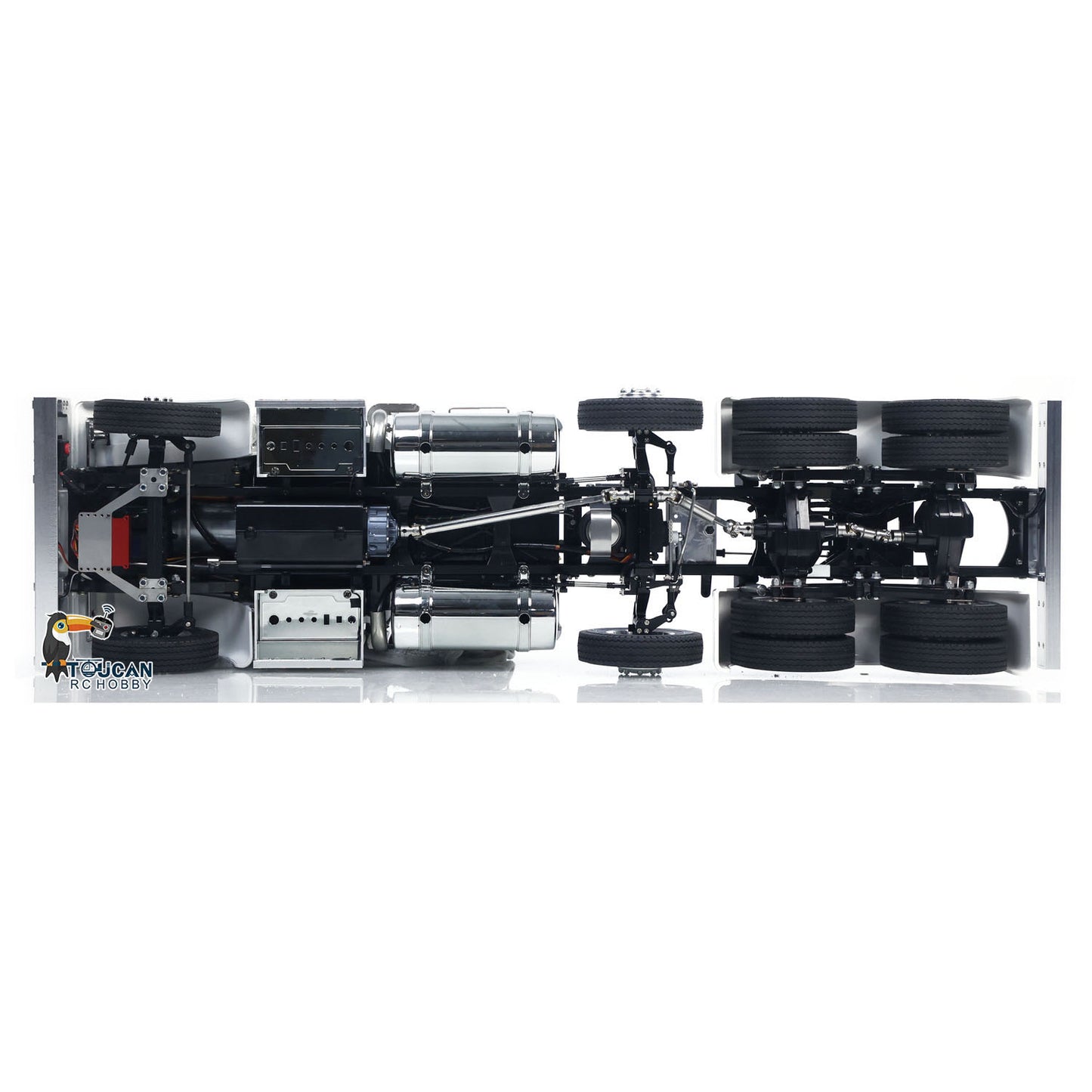 TOUCAN TAMIYA 8X4 1/14 RC Tractor Truck 56344 Grand Hauler Remote Control Lorry Car Mid Lift Axle Chassis Suspension ST8 Radio