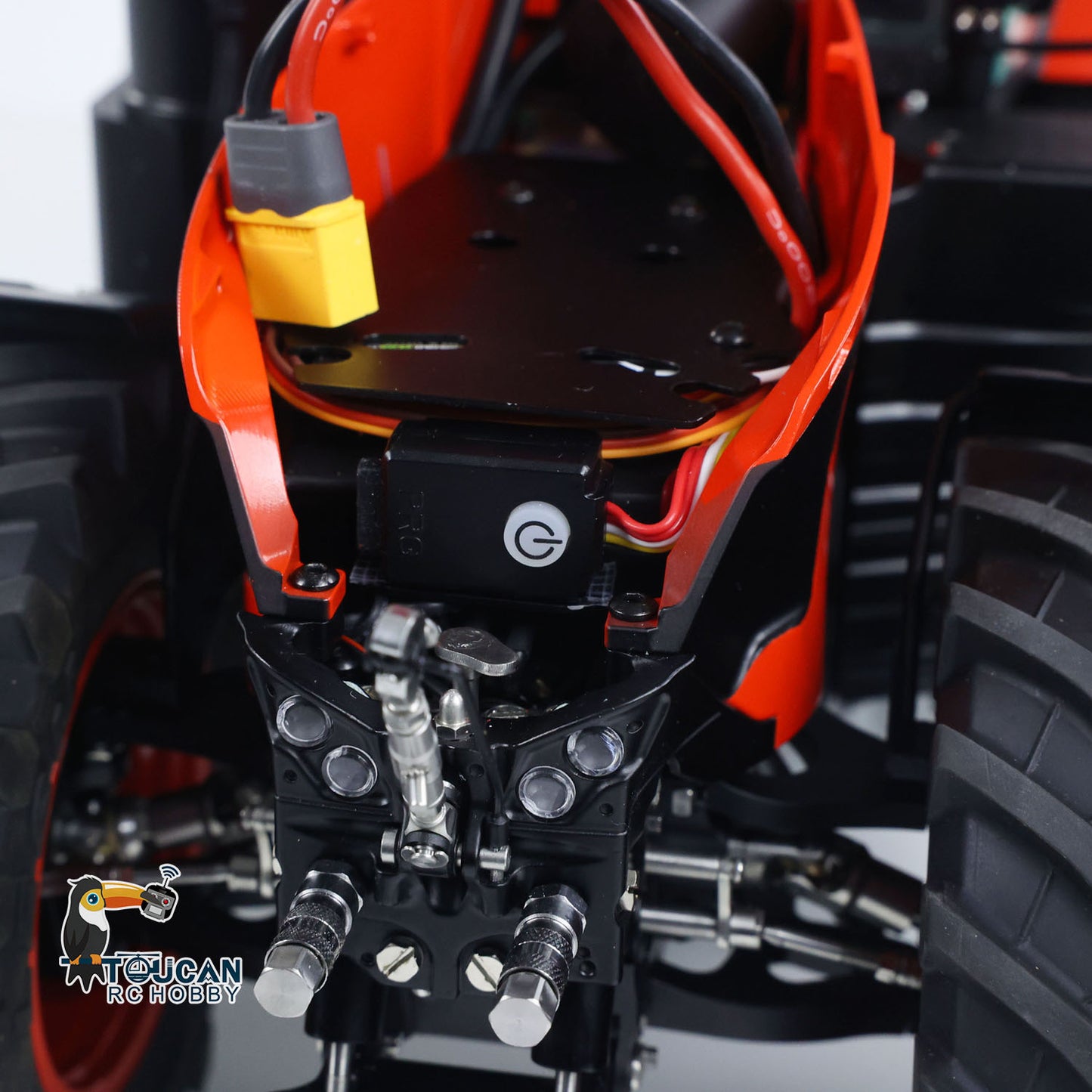 LESU 4x4 Metal 1/14 RC Hydraulic Tractor Car AOUE 1050 Radio Controlled Farm Truck Light Smoking Simulation Sound Differential