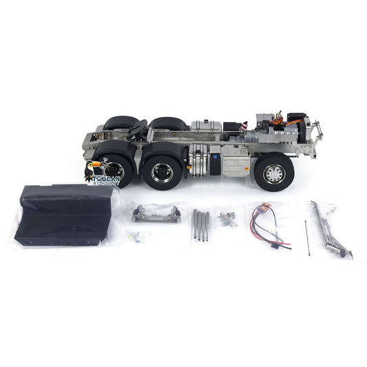 1/14 6x6 Metal Chassis 3-speed for RC Tractor FH16 Remote Controlled Truck Car Parts with ESC Rear Axle Gearbox Lifting System