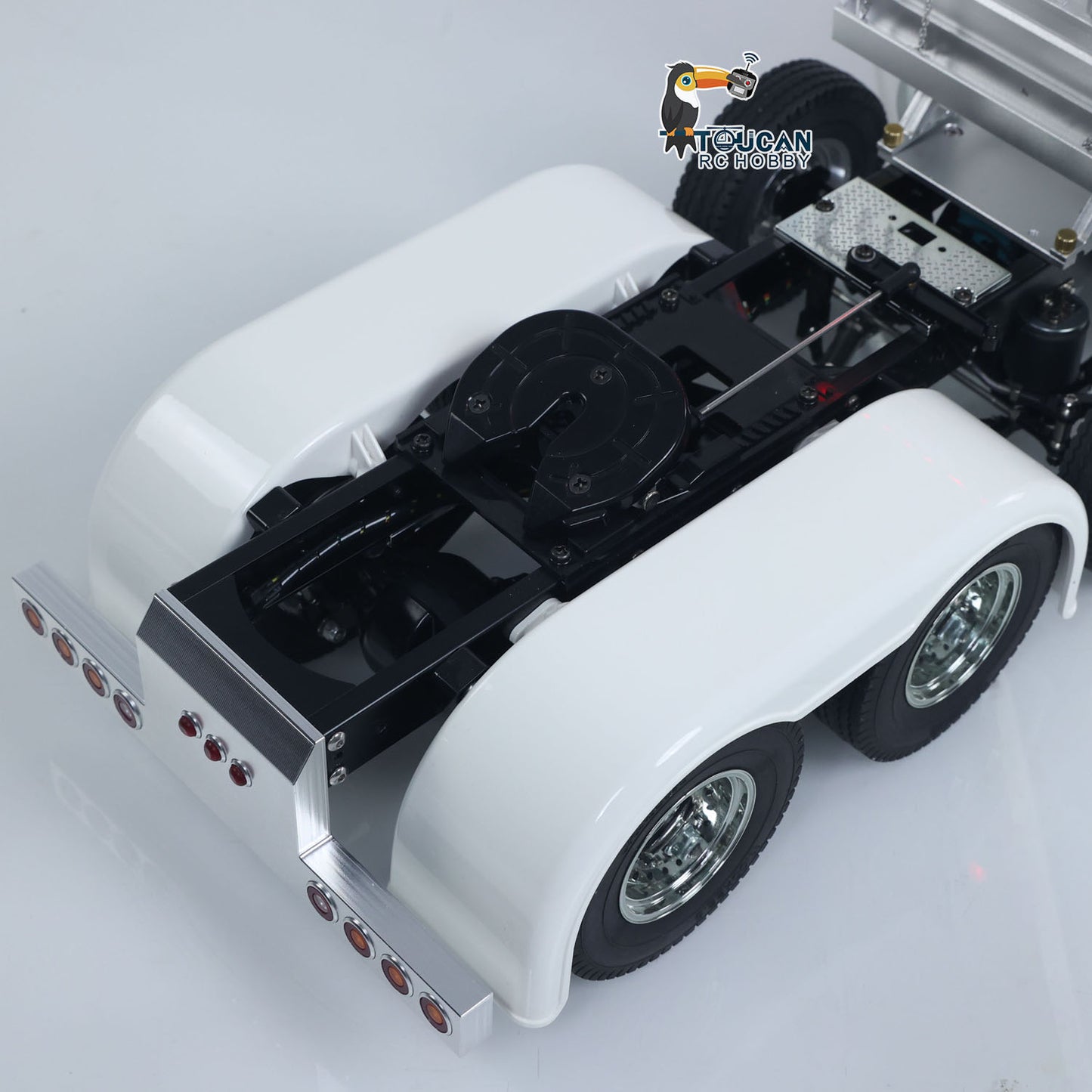 TOUCAN TAMIYA 8X4 1/14 RC Tractor Truck 56344 Grand Hauler Remote Control Lorry Car Mid Lift Axle Chassis Suspension ST8 Radio