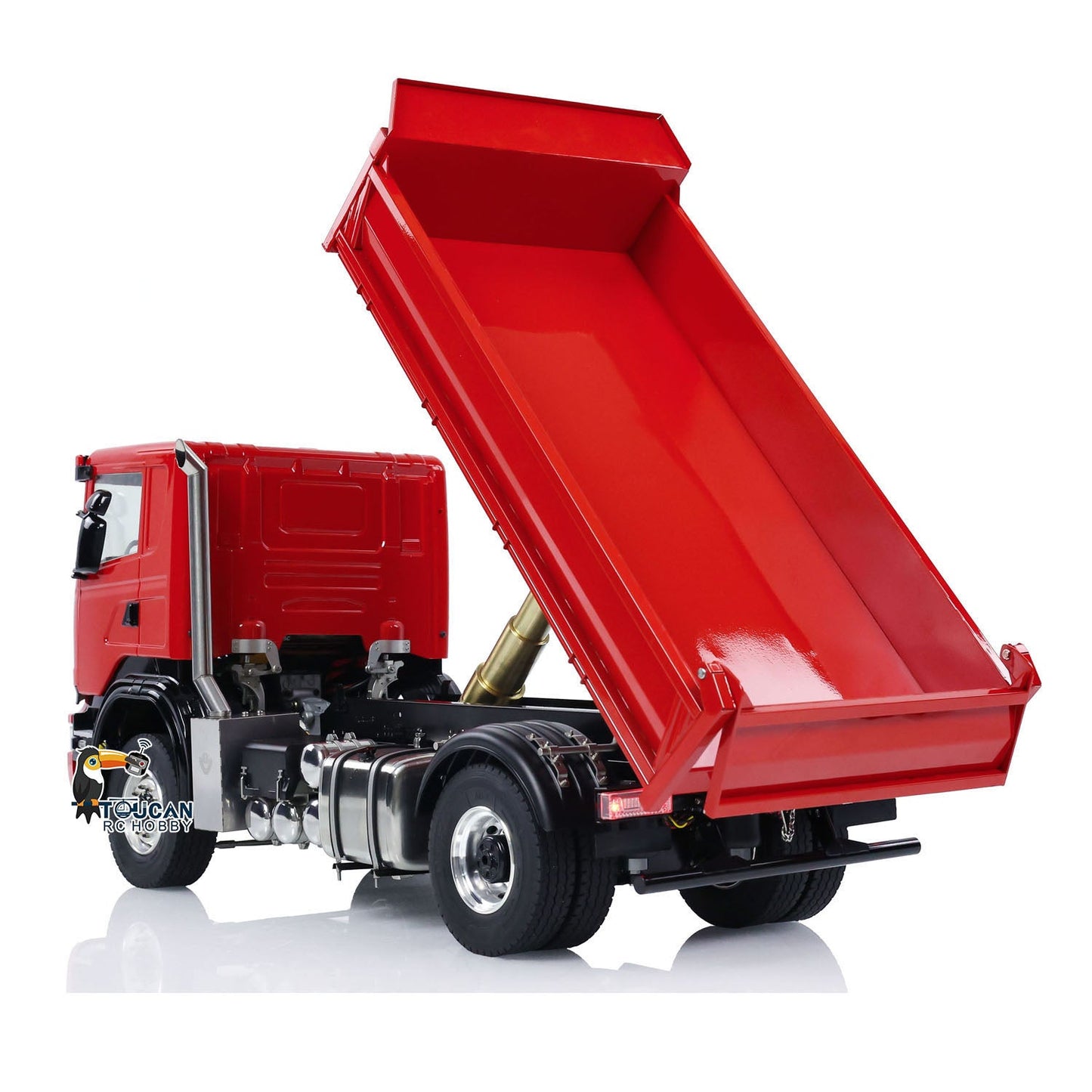 1/14 4*4 RC Hydraulic Dumper Car Remote Control Dump Truck Metal Tipper Electric Model FlySky I6S with 3-speed Transmission