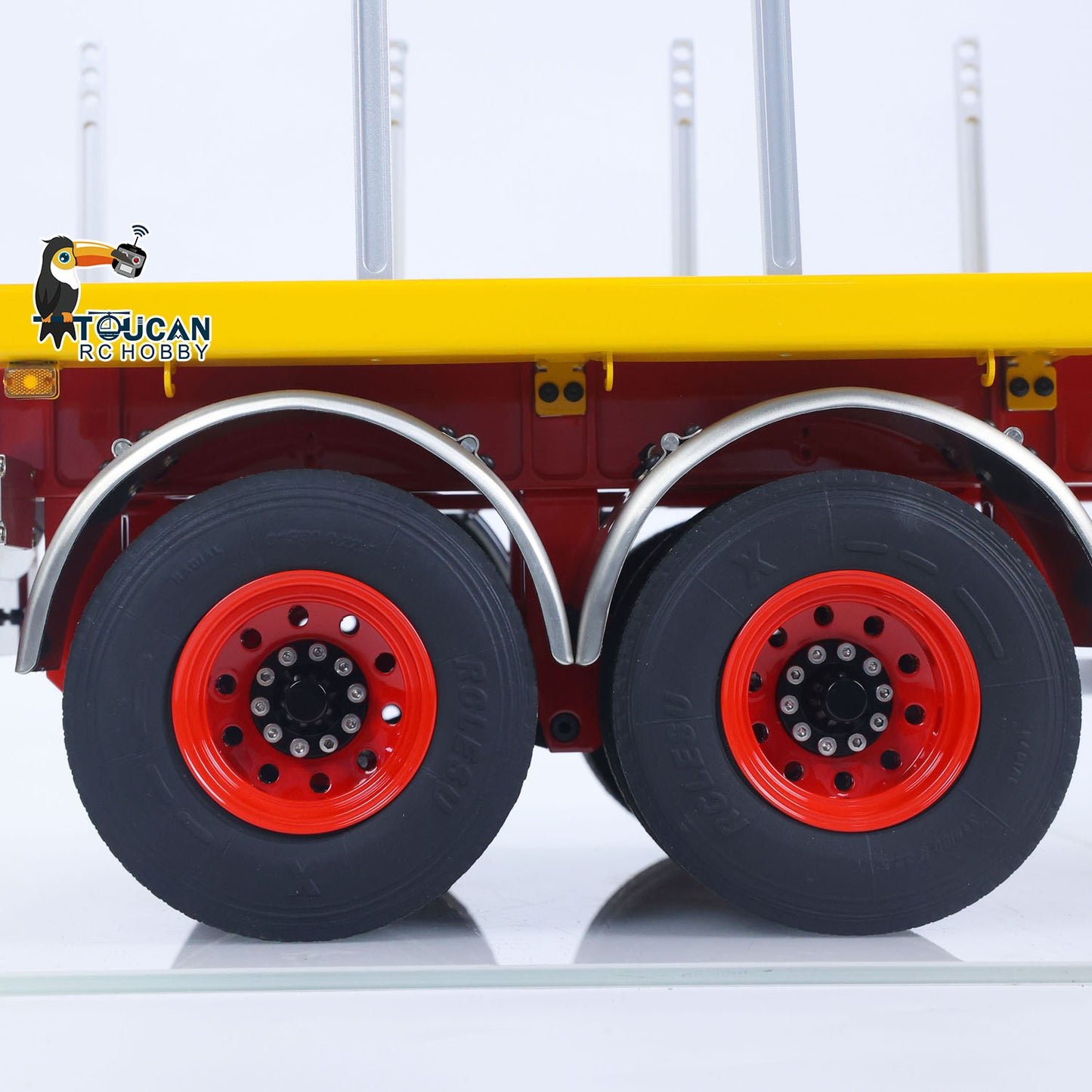 1/14 Scale 20FT LESU Semi Metal Trailer Assembled and Painted/Unpainted for Remote Control Cars RC Tractor Truck DIY Models Lights