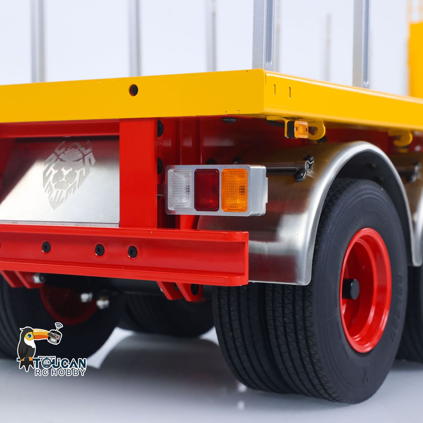 1/14 Scale 20FT LESU Semi Metal Trailer Assembled and Painted/Unpainted for Remote Control Cars RC Tractor Truck DIY Models Lights