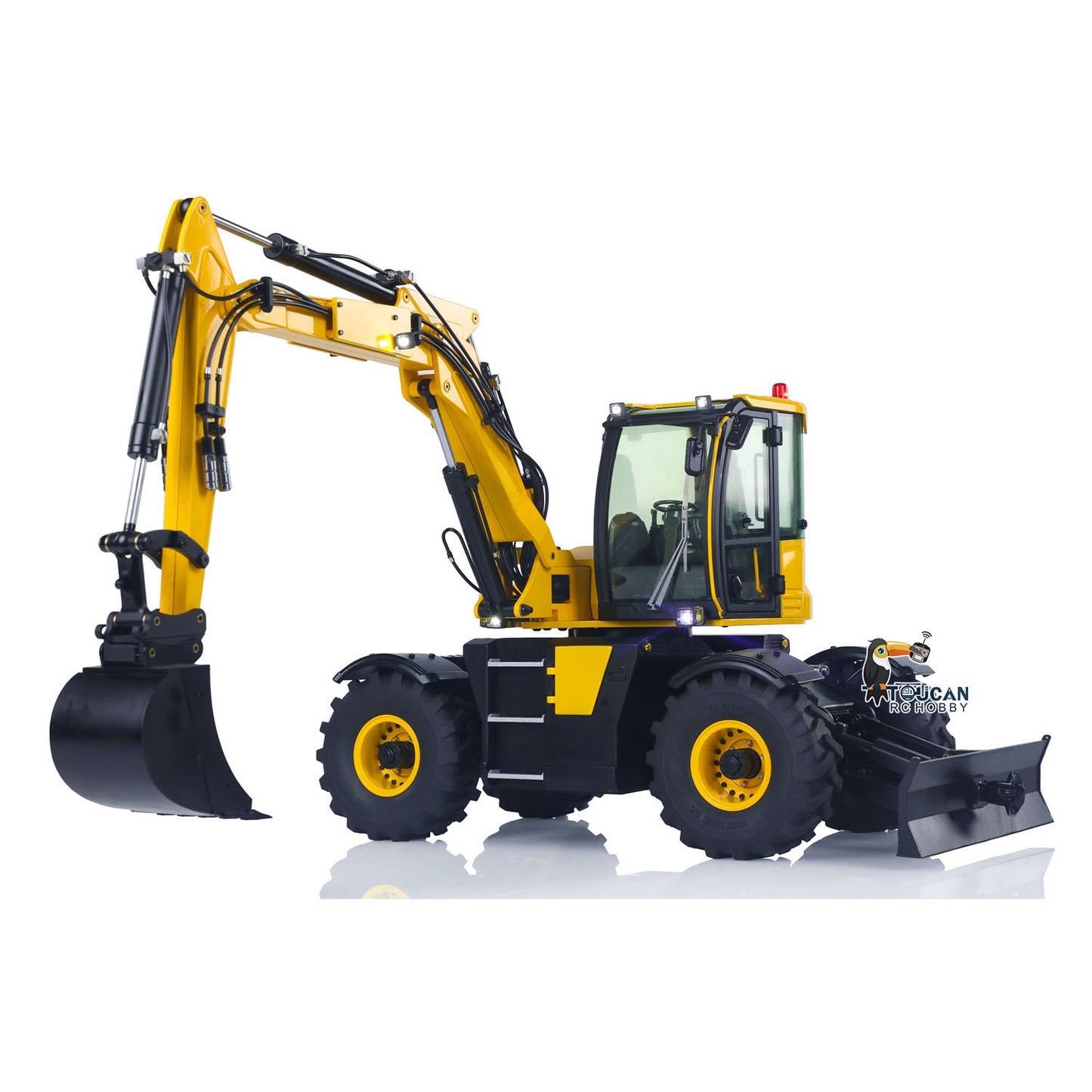 TIME-LIMITED GIFT!! 1/14 RC Hydraulic Excavator JCB 110W 9CH Valve Remote Control 3Arms Metal Digger Model Flysky Paladin PL18EV Radio Battery