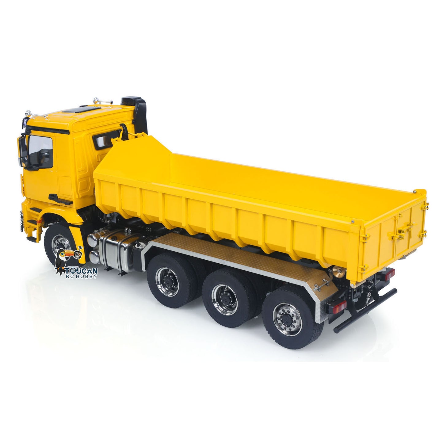 1/14 8x8 RC Hydraulic Dumper Car Roll On Full Dump Rear Axle Steering with U-shaped High Short Standard Bucket Timber Flatbed