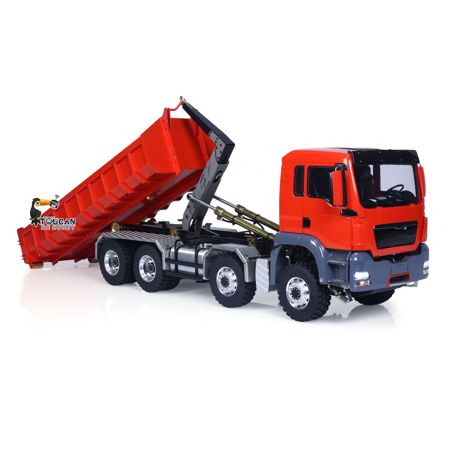 1/14 LESU Hydraulic RC Roll On/Off Dump Truck 8x8 Metal RTR Full Dumper Lorry Vehicle