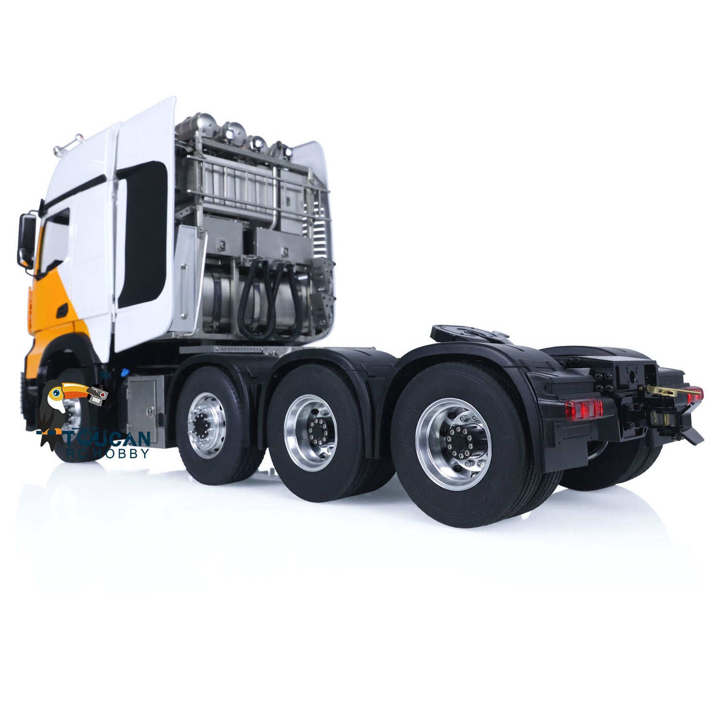 LESU 1/14 Metal Chassis with Painted Assembled Cabin RTR RC Tractor Trucks for Remote Control Cars Roof Head Rotating Light Sound