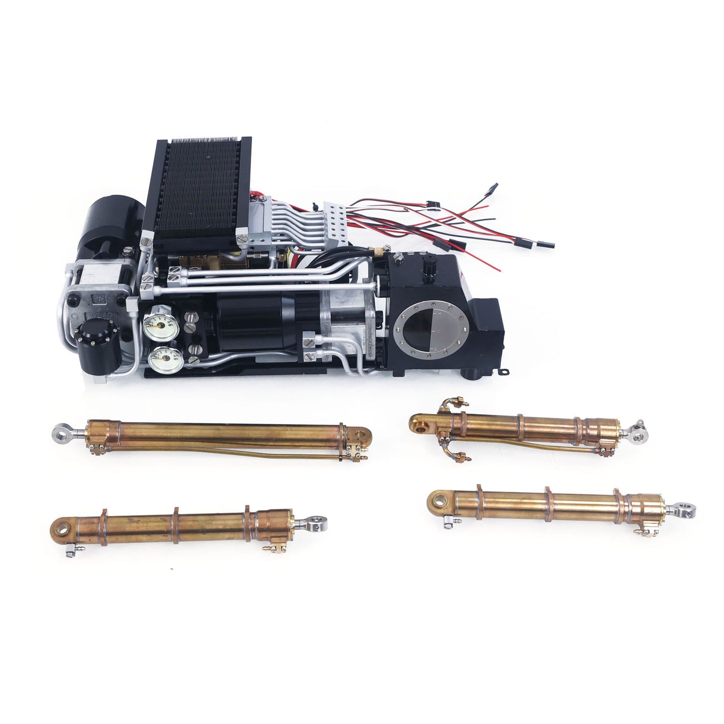LESU AOUE 2Arms LR956 1/14 RC Hydraulic Excavator Metal KIT Radio Controlled Digger Model 4MPA Dual Pumps Light 6CH Valve Brushless Motor