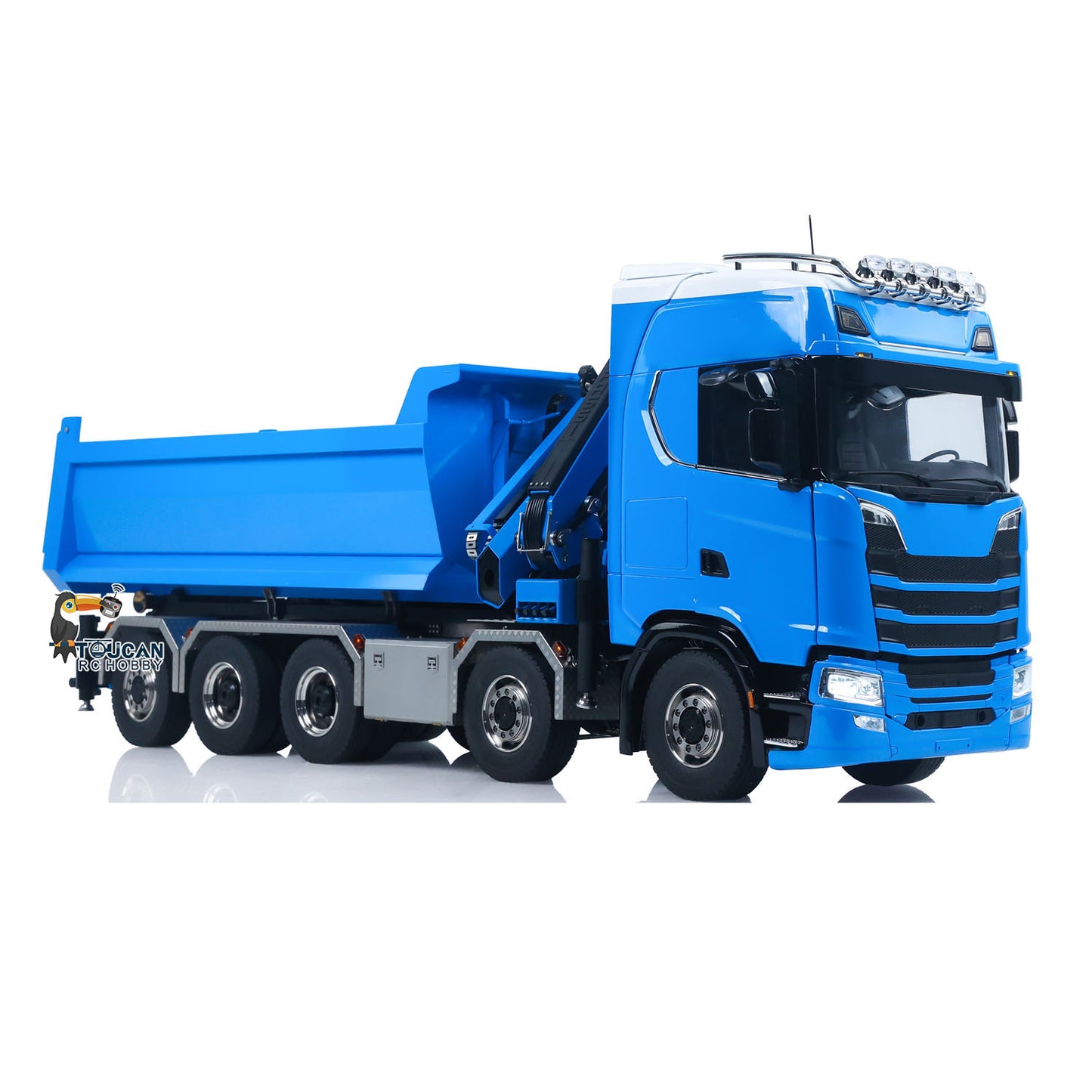 10x10 Metal Chassis 770S 1/14 RC Hydraulic Dump Truck Crane Full Tipper Machine