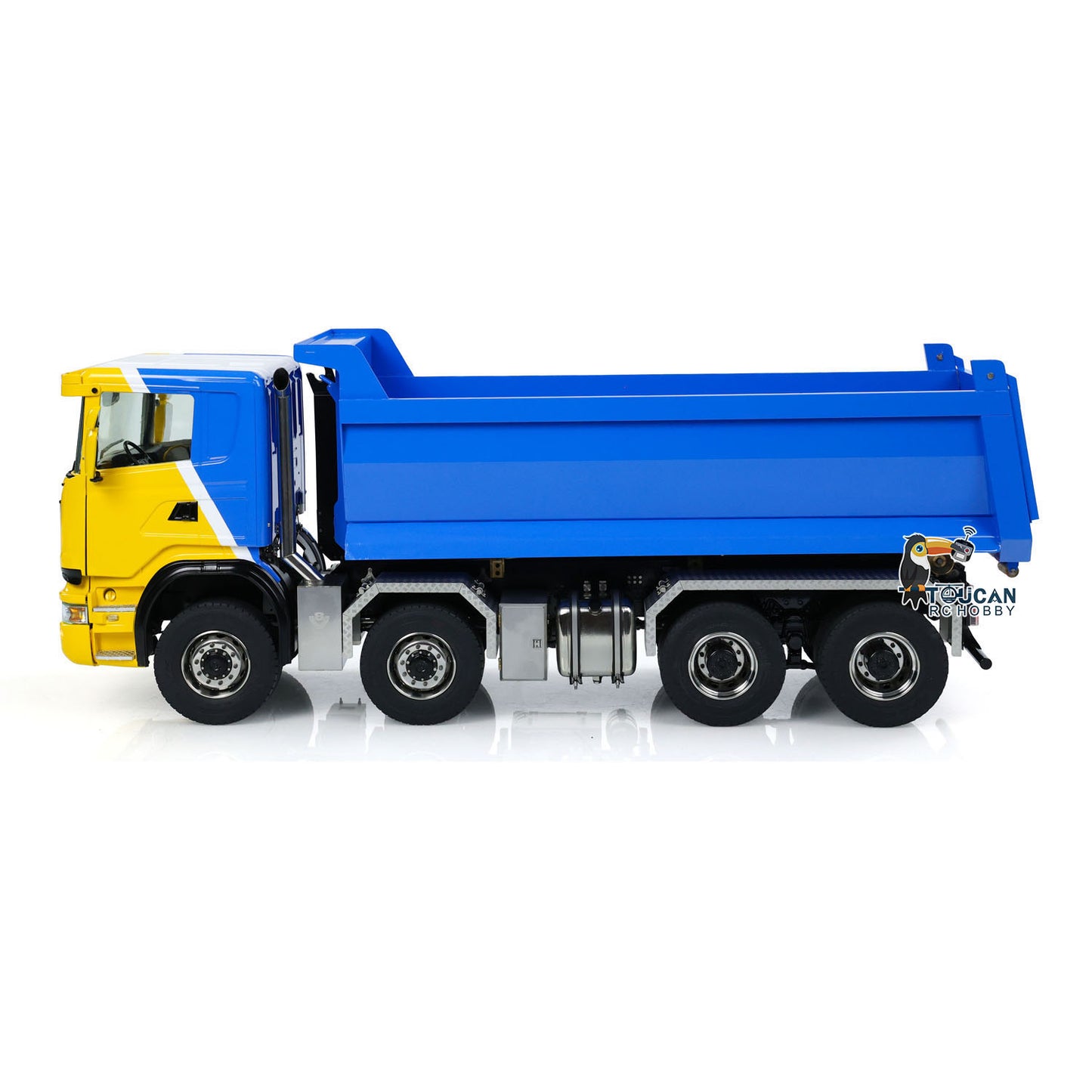 Metal 1/14 Hydraulic RC Dump Truck 8x8 Full Tipper Differential Lock Axles 3Speed Gearbox Wheel Hub Reduction Flysky Radio