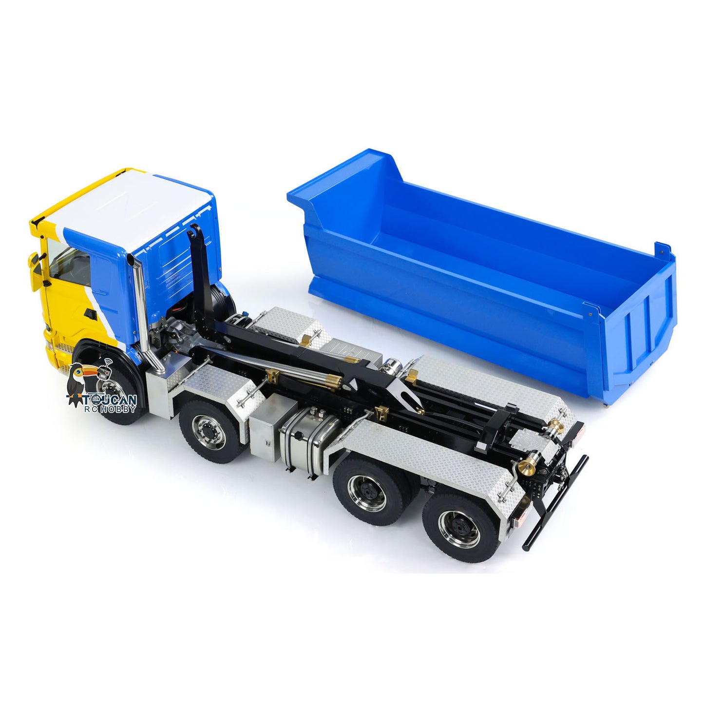 Metal 1/14 Hydraulic RC Dump Truck 8x8 Full Tipper Differential Lock Axles 3Speed Gearbox Wheel Hub Reduction Flysky Radio