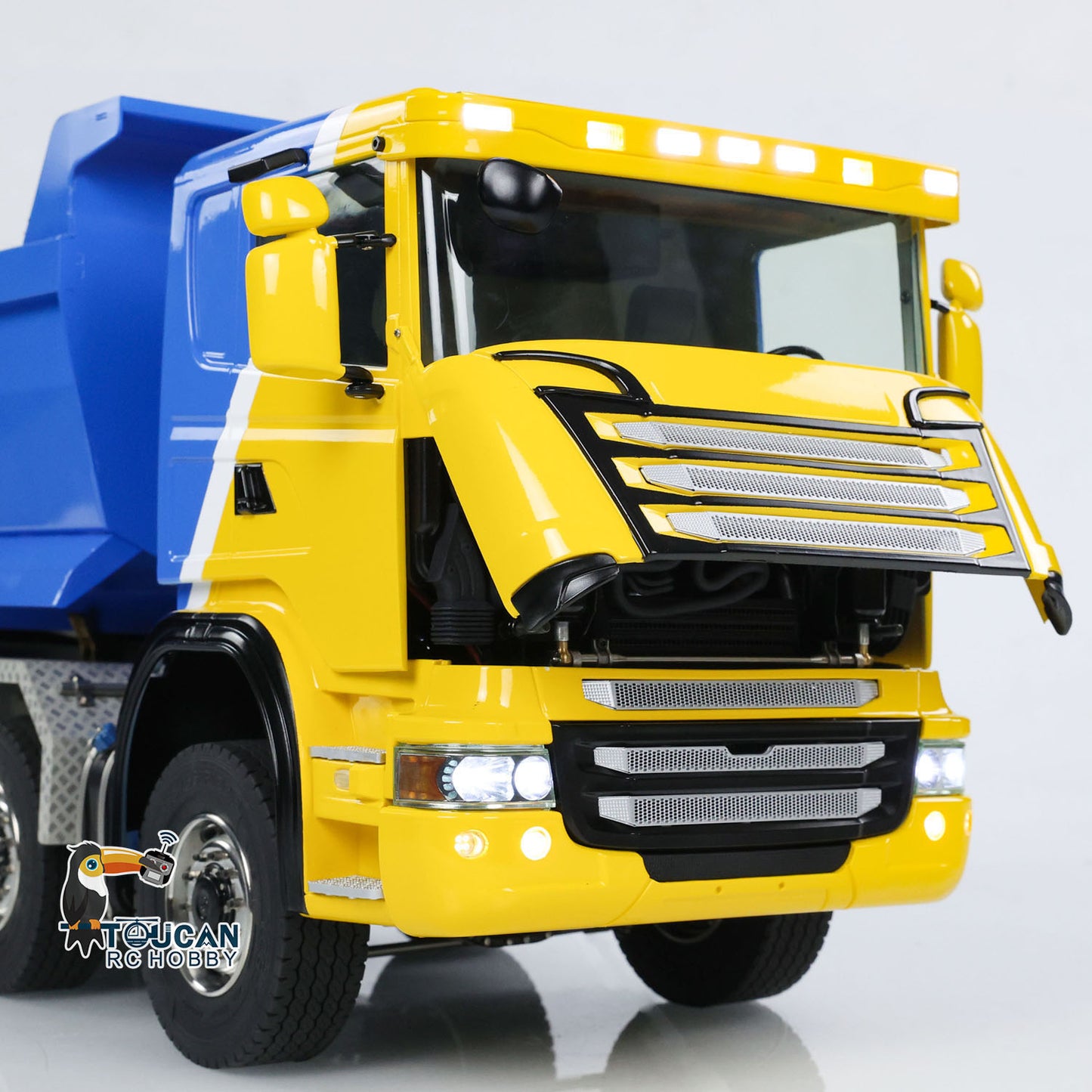 Metal 1/14 Hydraulic RC Dump Truck 8x8 Full Tipper Differential Lock Axles 3Speed Gearbox Wheel Hub Reduction Flysky Radio