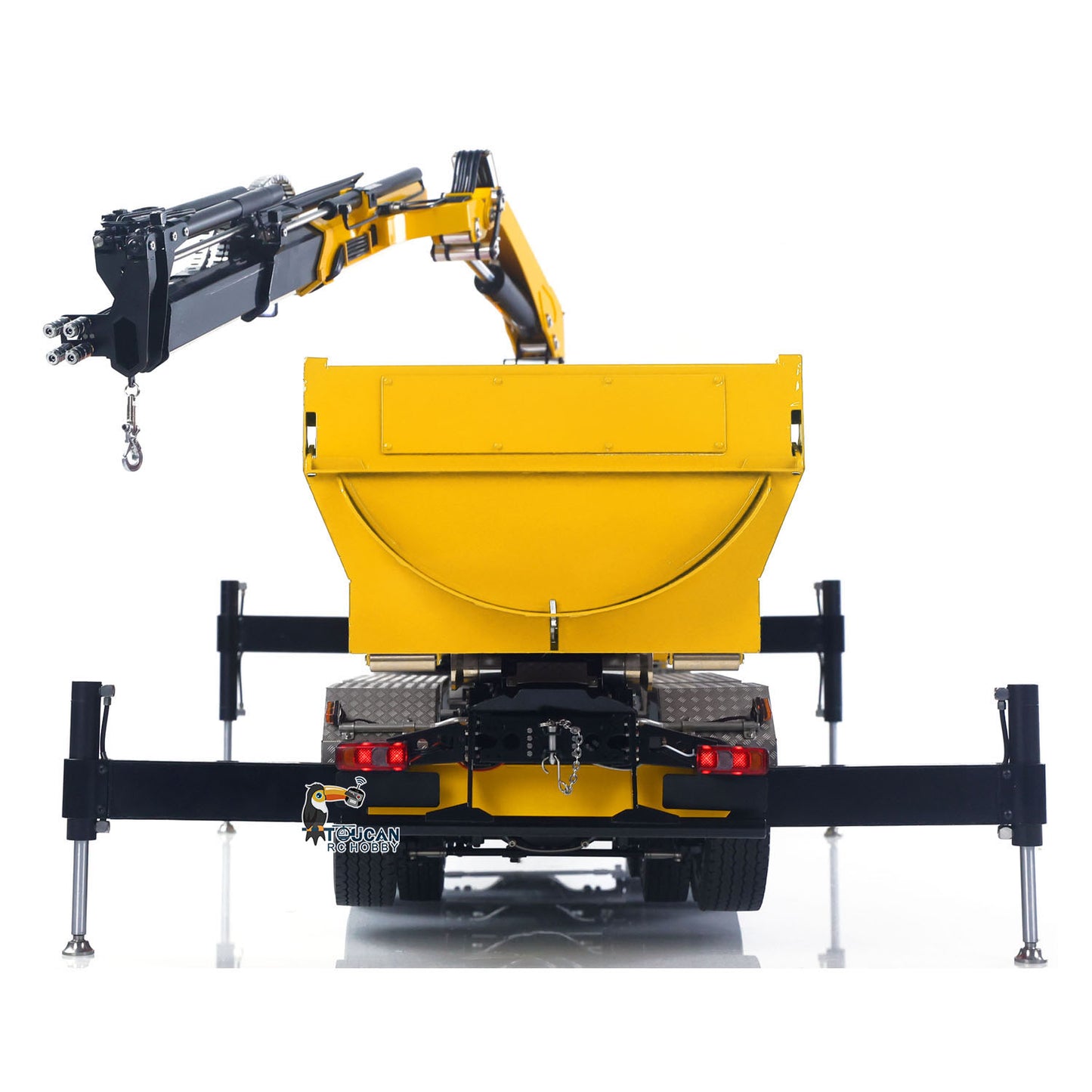1/14 10x10 Remote Control Hydraulic Crane Dump Truck RC Full Dumper Rear Axle Lifting HobbyWing Brushed Motor 9CH Steel Valve