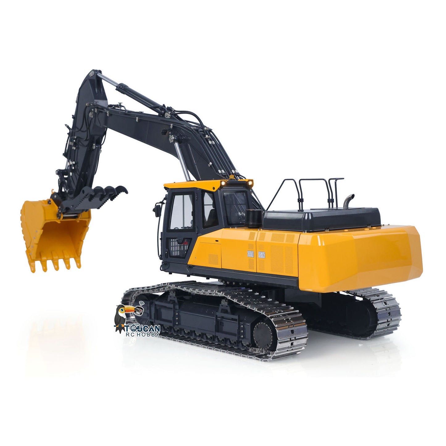 Super Frog 3 Pumps E400 Pro 6CH Valve Thumb Type 1/14 RC Hydraulic Excavator Metal Remote Control Digger Frsky X14 Radio Sound