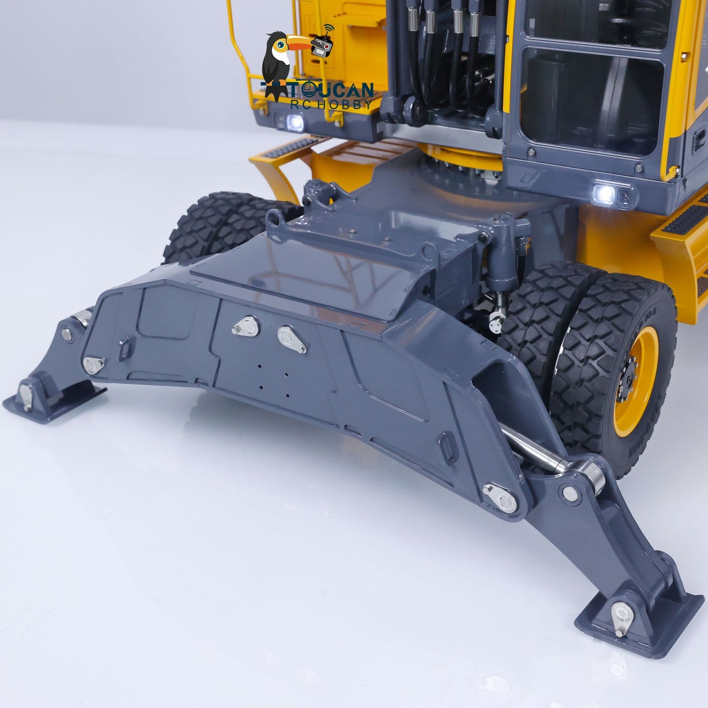 LESU 1/14Metal Hydraulic Aoue ET30H Wheeled Excavator RC Model Digger Quick Coupler Openable Bucket Small Bucket