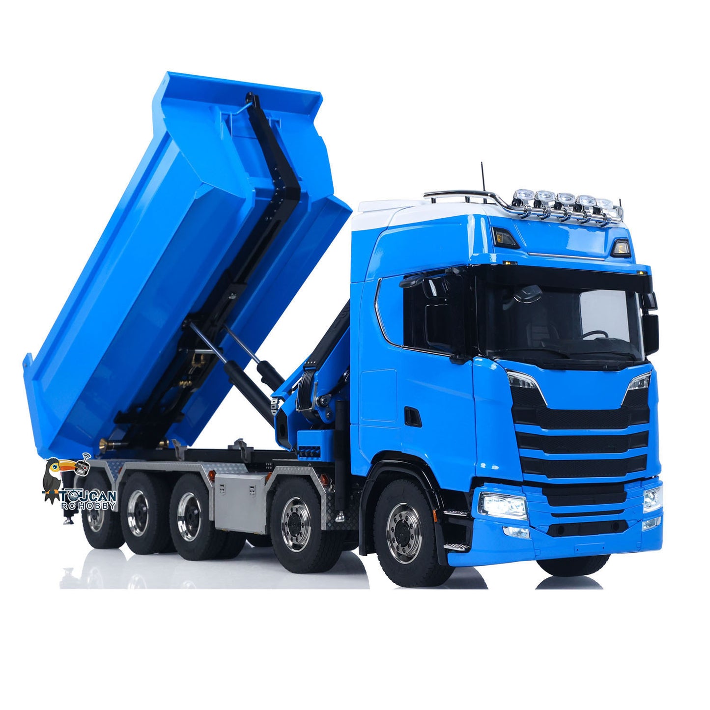 10x10 Metal Chassis 770S 1/14 RC Hydraulic Dump Truck Crane Full Tipper Machine