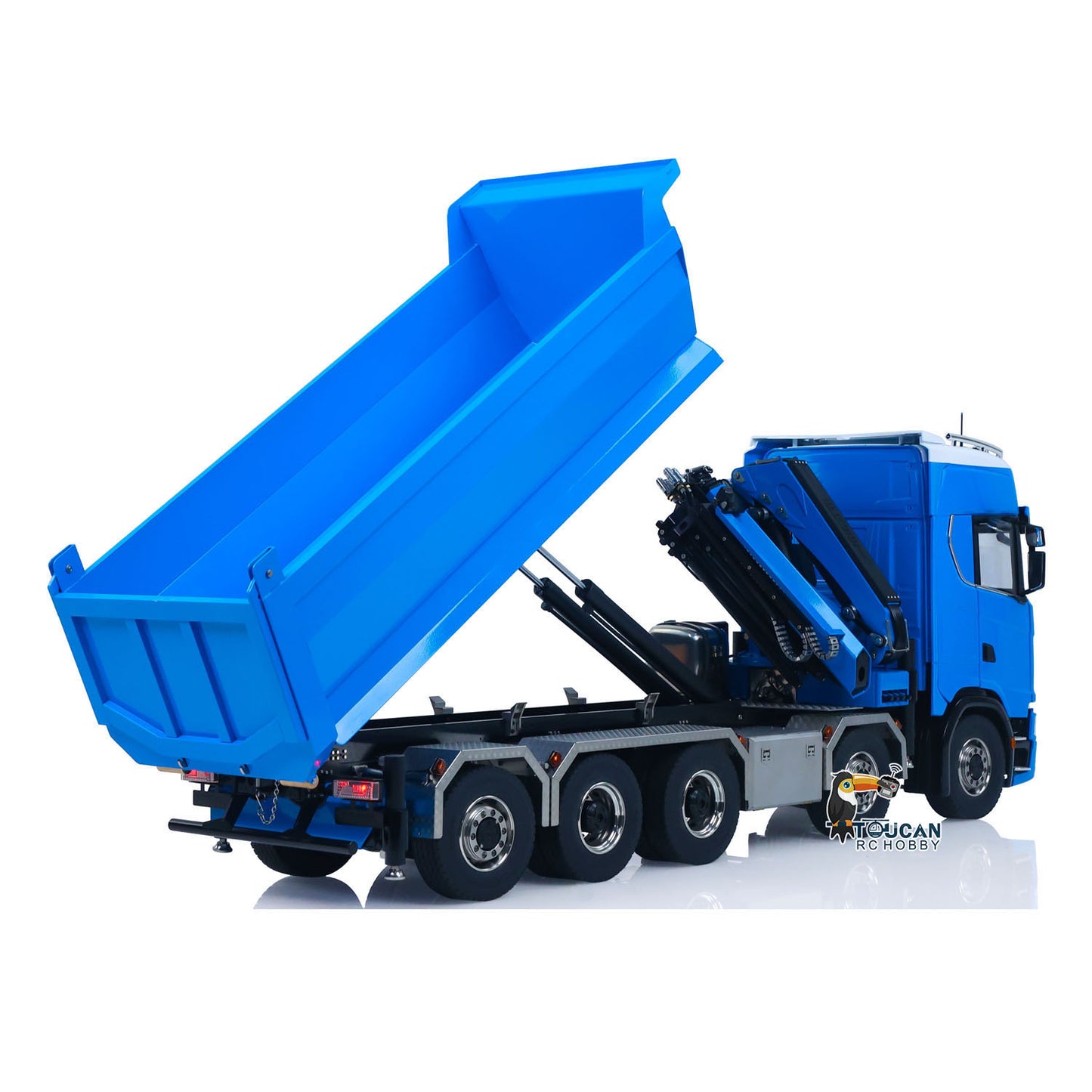 10x10 Metal Chassis 770S 1/14 RC Hydraulic Dump Truck Crane Full Tipper Machine