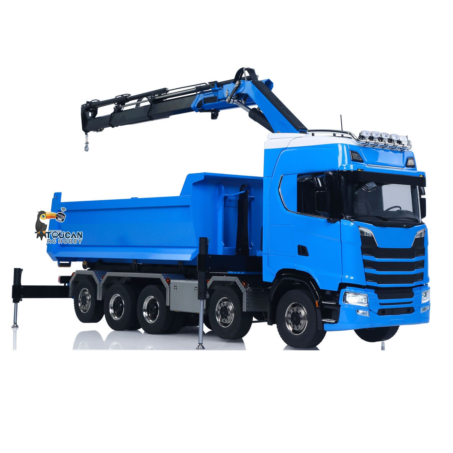 10x10 Metal Chassis 770S 1/14 RC Hydraulic Dump Truck Crane Full Tipper Machine