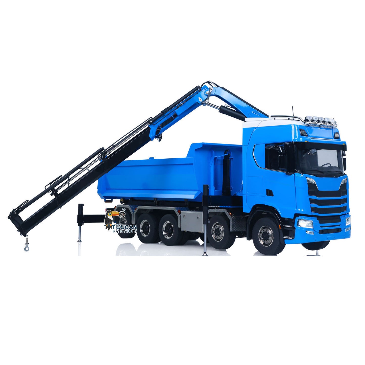 10x10 Metal Chassis 770S 1/14 RC Hydraulic Dump Truck Crane Full Tipper Machine