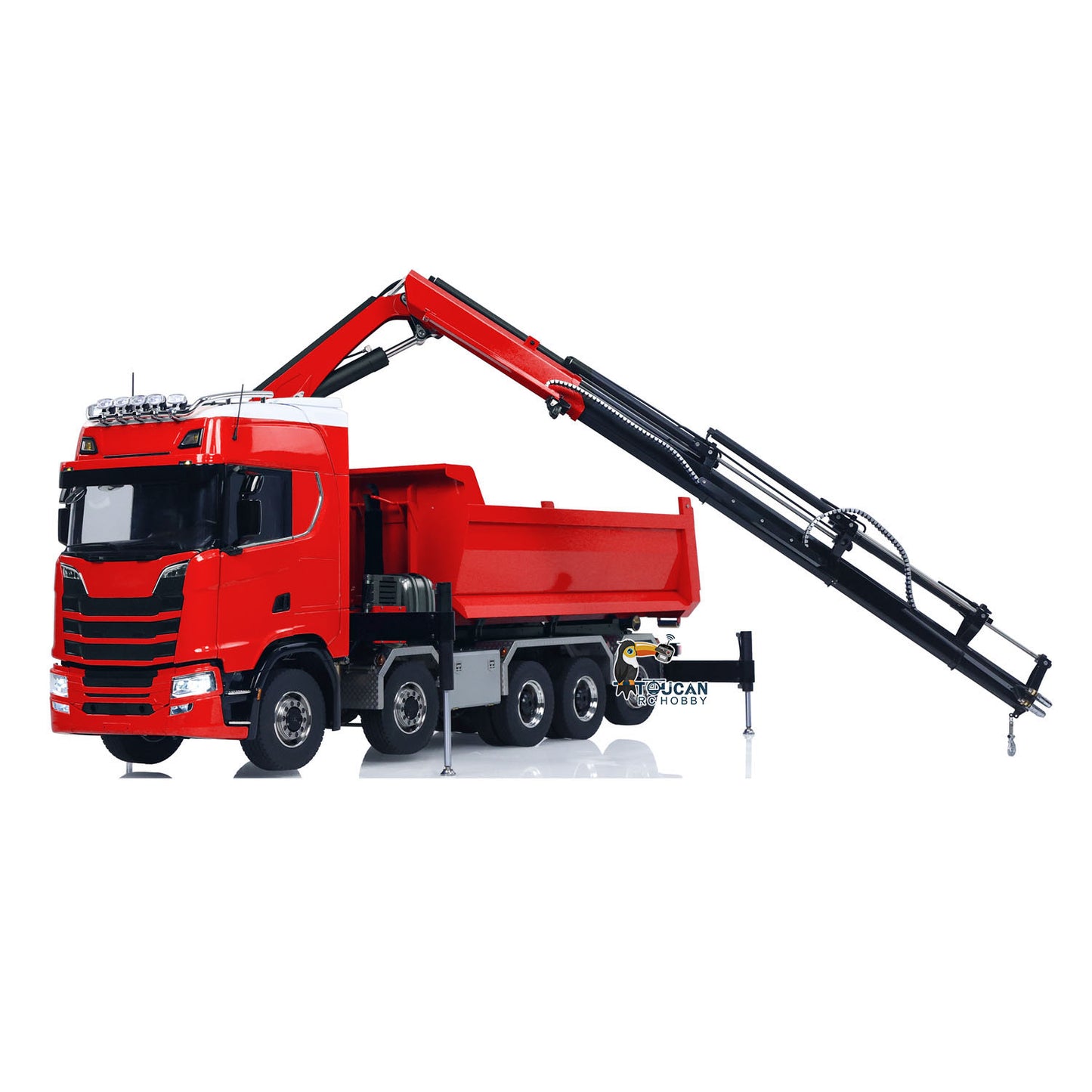 770S 10x10 1/14 Hydraulic Crane RC Tipper Car Metal Full Dump Truck RTR Battery