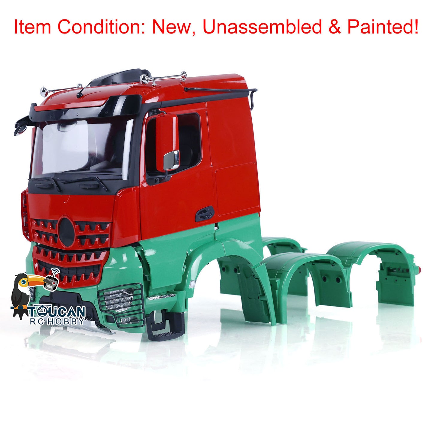 1/14 Painted Plastic Body Shell Cabin Set for 6x6 RC Tractor Truck 6X4 Car Model Emulated Car Hobby Models Unassembled and Painted