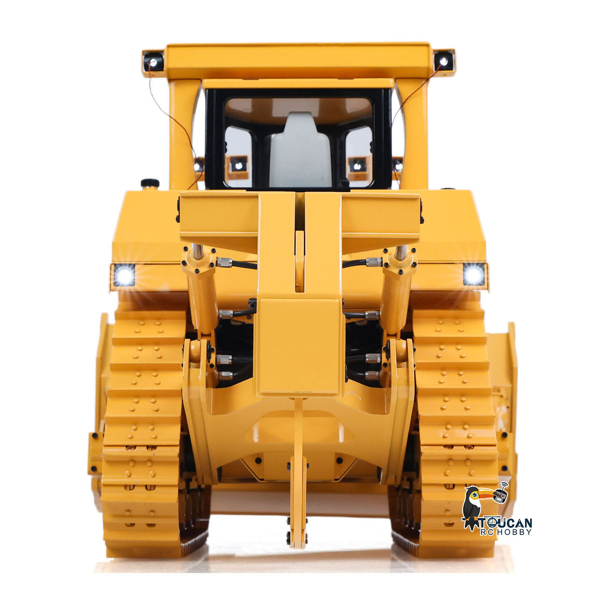 US STOCK Metal 1/14 RC Bulldozer Hydraulic DXR2 Remote Control D10T Tracked Dozer Model