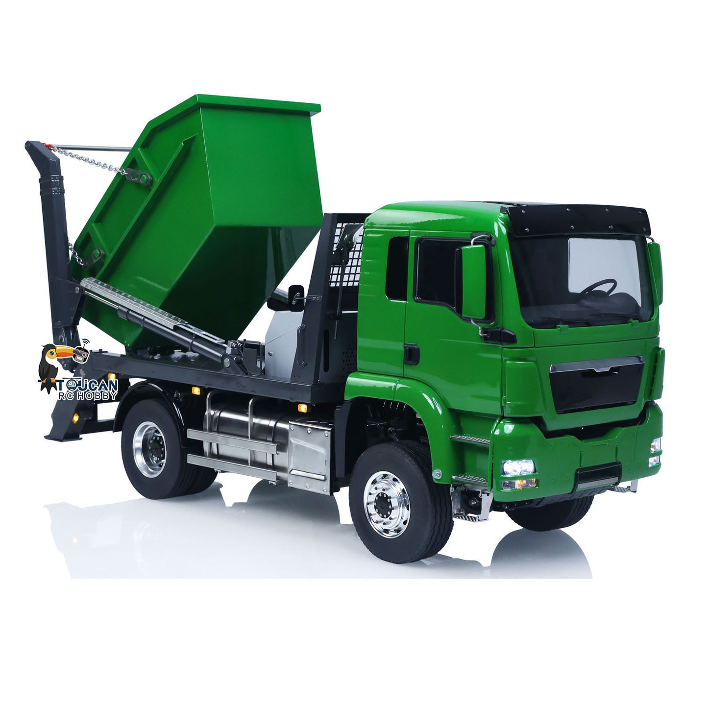 LESU 4X4 1/14 RC Hydraulic Swing Arm Garbage Truck Skip Loader TGS Paintied Car