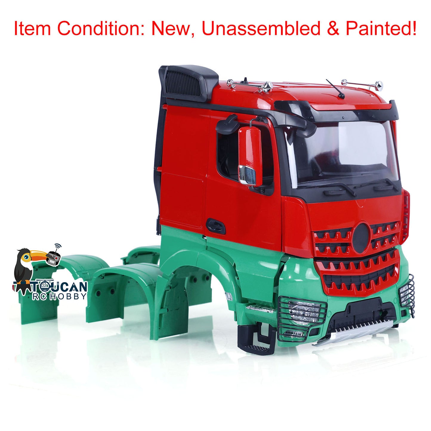 1/14 Painted Plastic Body Shell Cabin Set for 6x6 RC Tractor Truck 6X4 Car Model Emulated Car Hobby Models Unassembled and Painted