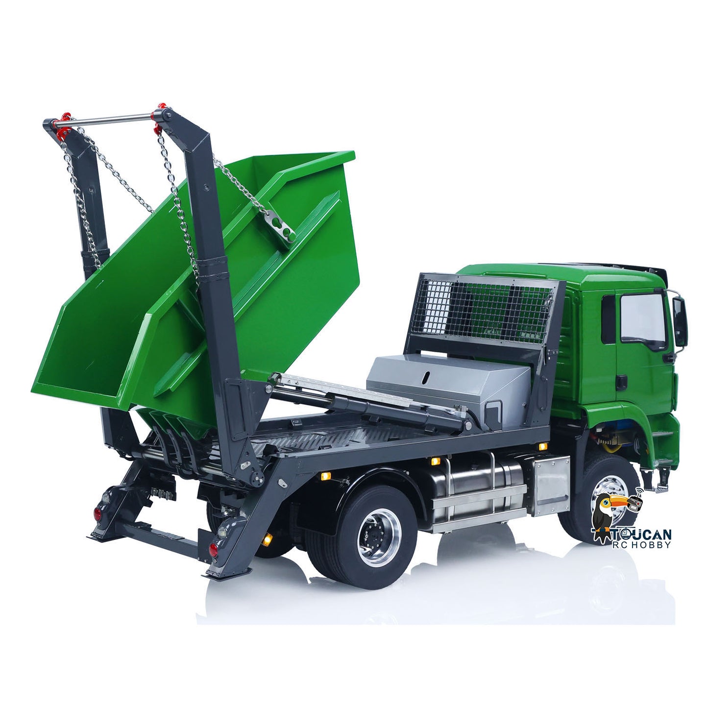 LESU 4X4 1/14 RC Hydraulic Swing Arm Garbage Truck Skip Loader TGS Paintied Car