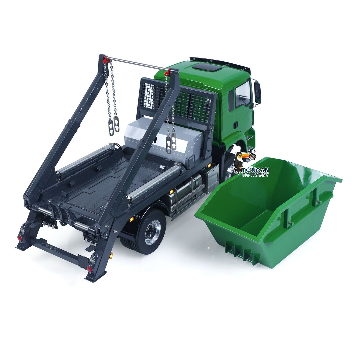 LESU Metal 1/14 RC Hydraulic Swing Arm Garbage Truck 4X4 Skip Loader RTR TGS Car