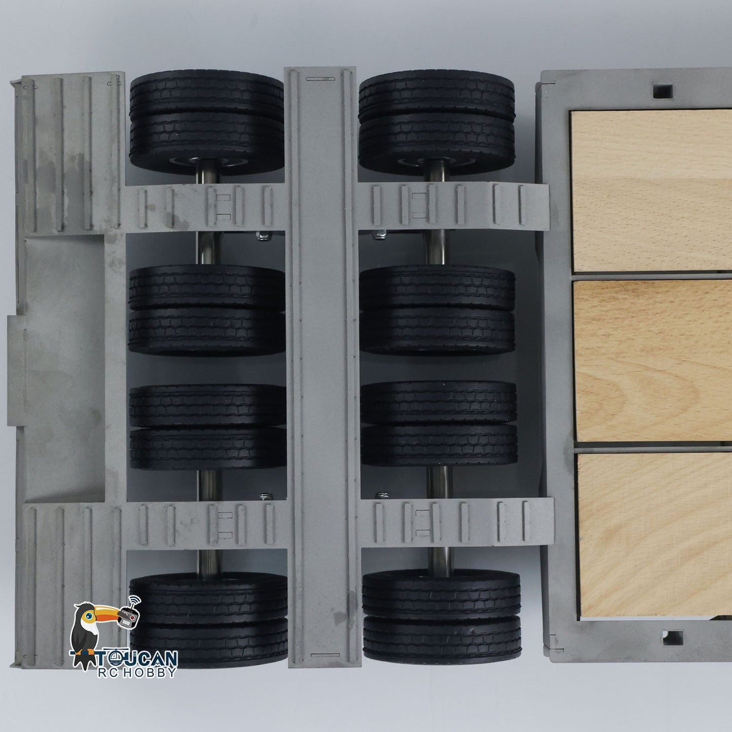 LESU 872MM Metal Wood 4Axles Trailer for 1/14 RC TAMIYA Tractor Truck DIY Model
