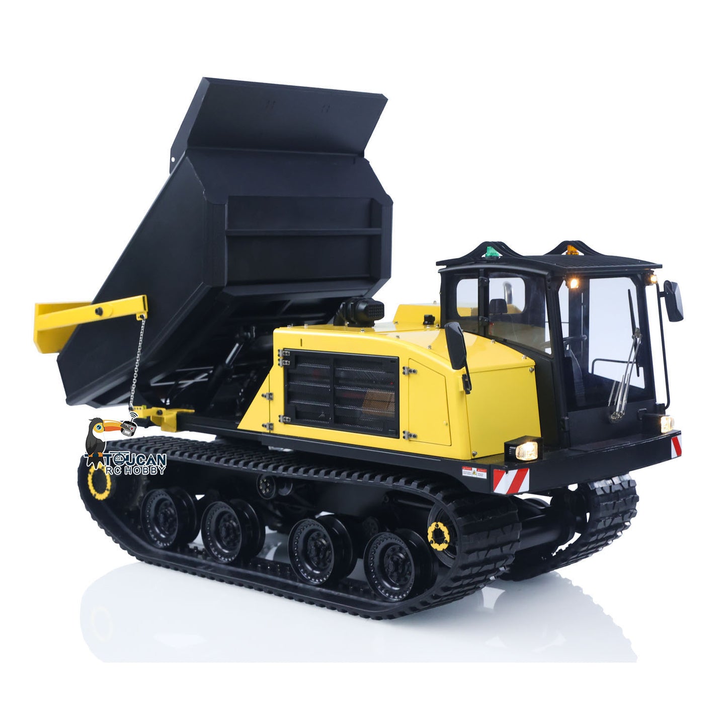 Upgraded Super Frog T14R Panther 1/14 Remote Control Hydraulic Crawler Dumper RC Metal Tracked Tipper Truck Frsky X14 Radio