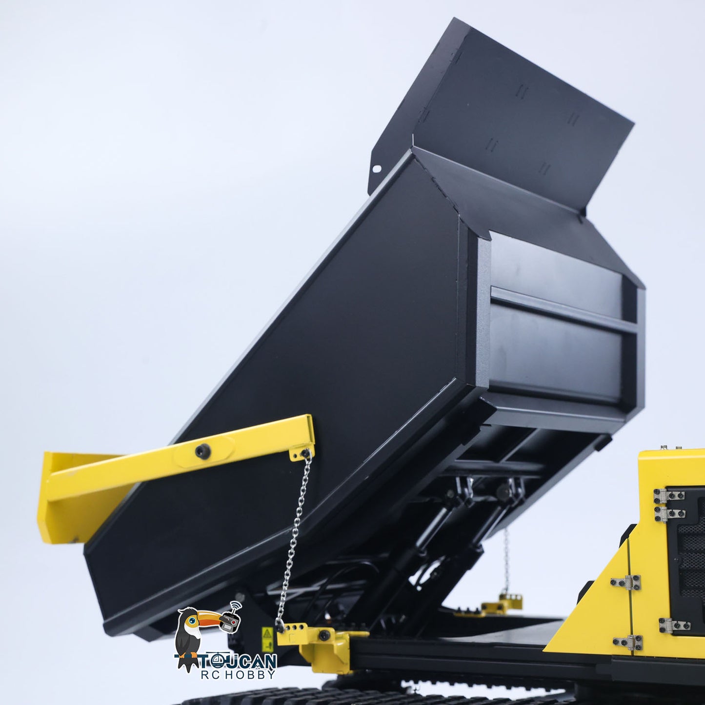 Upgraded Super Frog T14R Panther 1/14 Remote Control Hydraulic Crawler Dumper RC Metal Tracked Tipper Truck Frsky X14 Radio