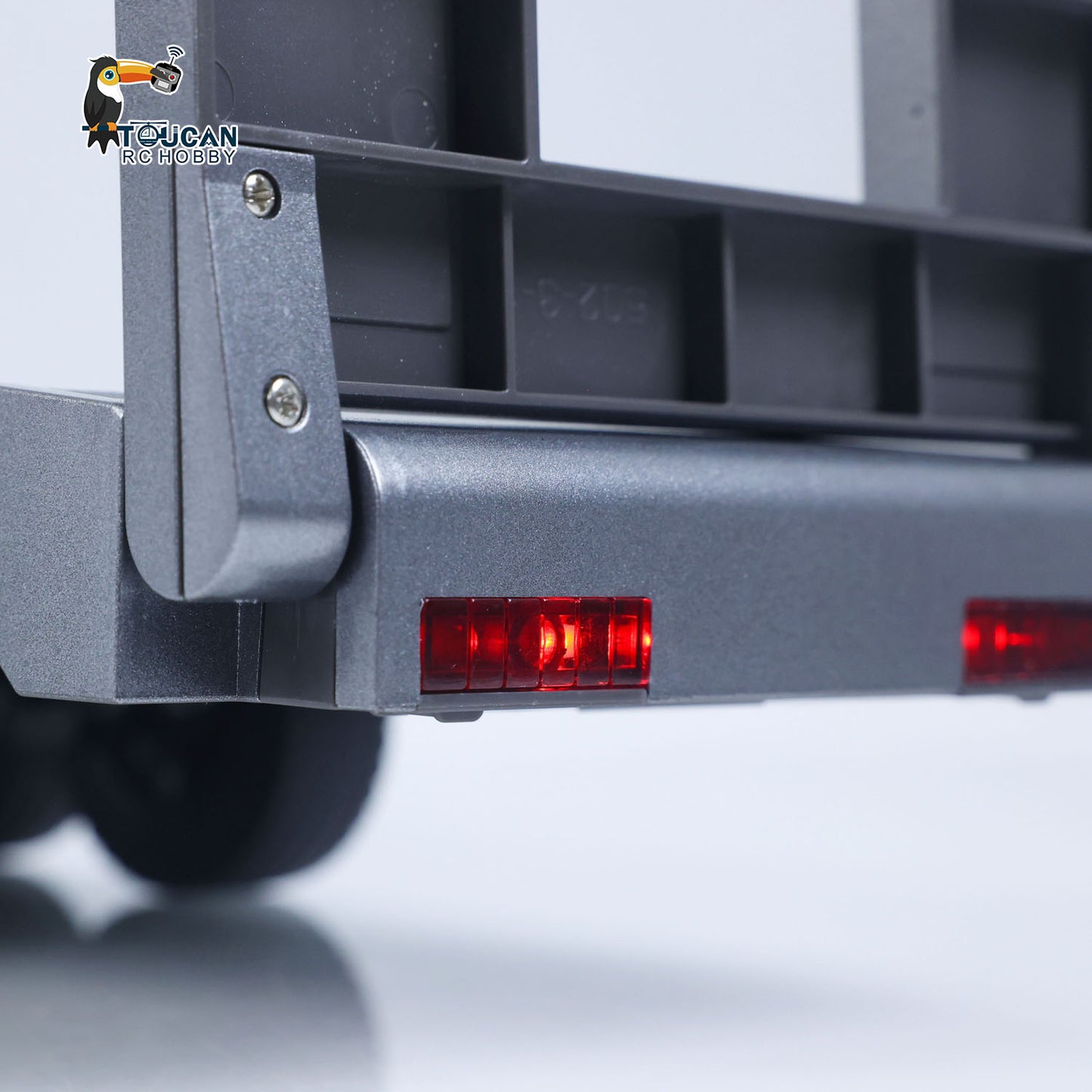 Fast Shipping 73.5CM Plastic Semi Trailer Flatbed 1502 for 1/18 Remote Control Tractor Truck HUINA 1501 Electronic Support Legs Tail Board