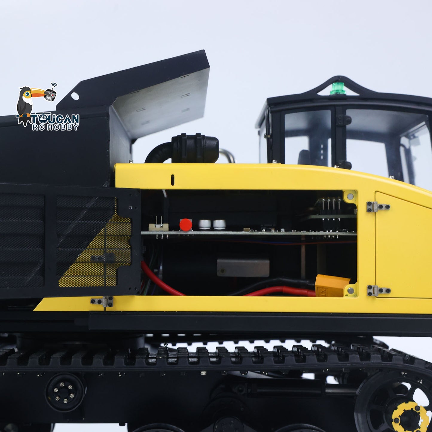 Upgraded Super Frog T14R Panther 1/14 Remote Control Hydraulic Crawler Dumper RC Metal Tracked Tipper Truck Frsky X14 Radio