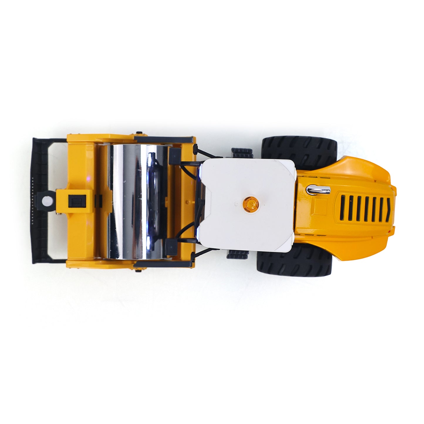 1/50 Mini Remote Control Road Roller RTR Electric RC Construction Vehicle Finished Model Metal Blade Lights Sounds Effect