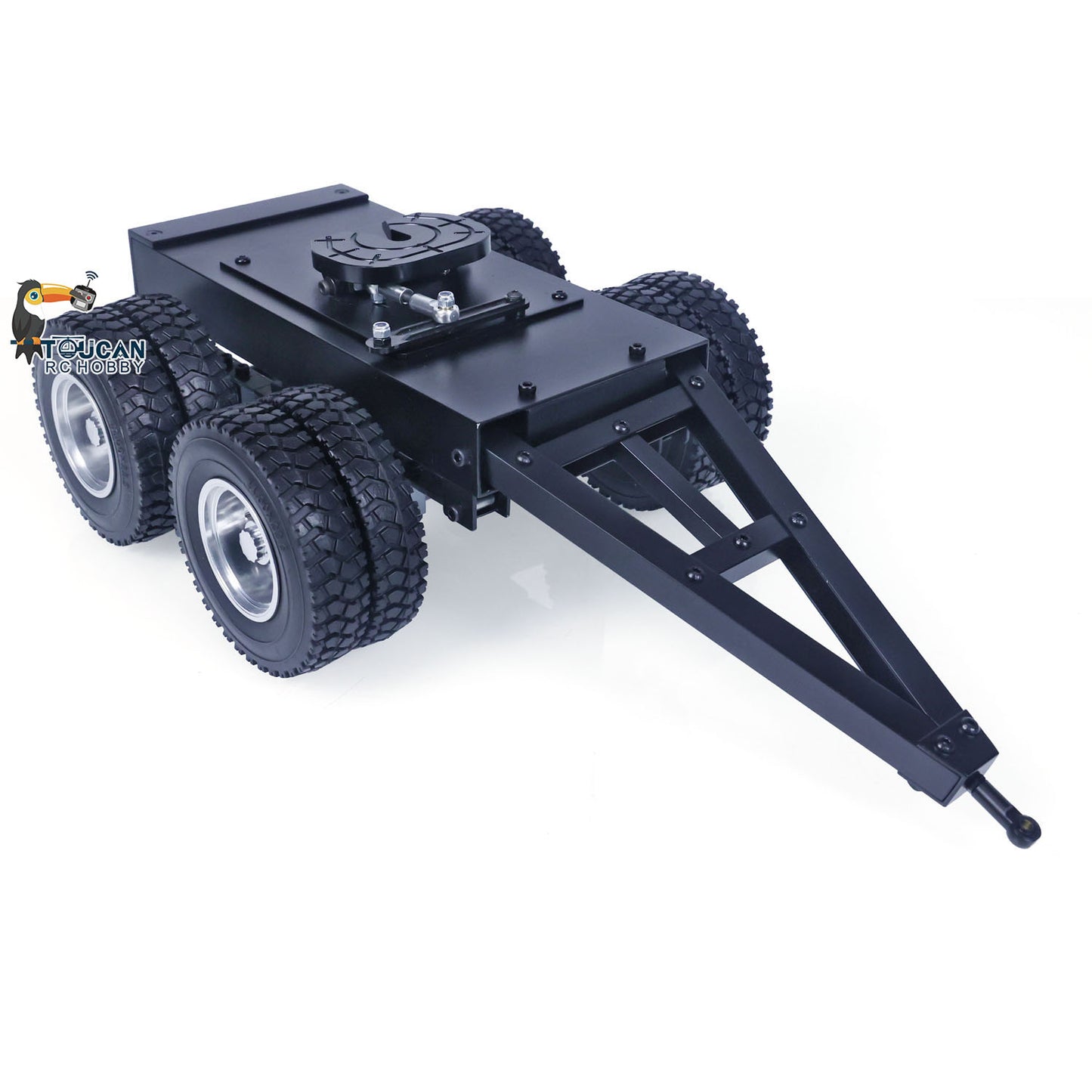 Metal 2or3 Axles Trailer with Fifth-wheel Traction Assembled and Painted for 1/14 RC Truck LESU Remote Control Car Model